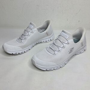SKECHERS Slip-ins Glide-Step Pursuit White Silver Sneaker Hands Free Womens 8